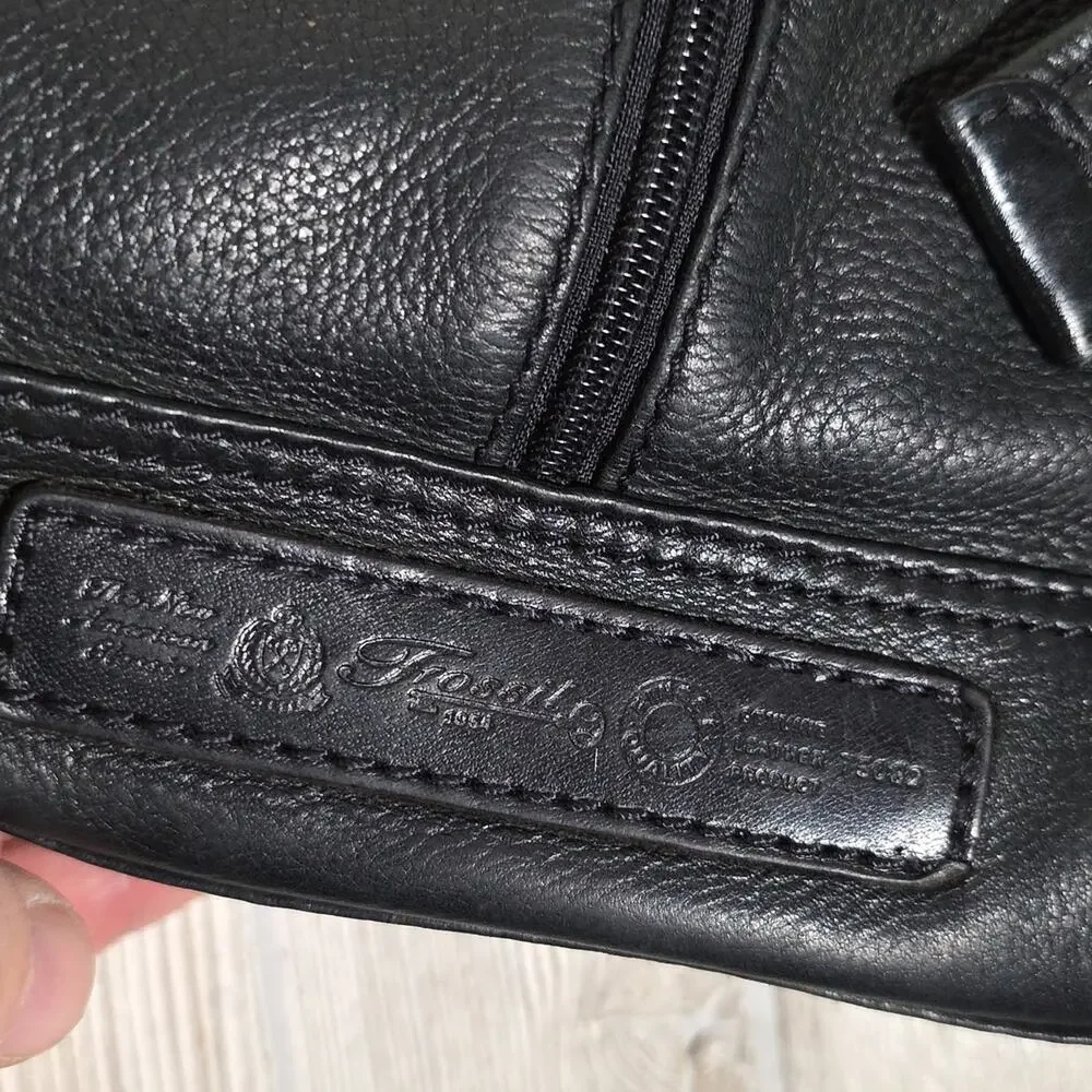 Fossil Bags 1954 Black Pebbled Leather Backpack Bag Vintage
